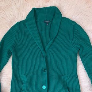 Vintage forest green cardigan